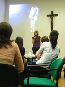 Zuzka sharing her testimony